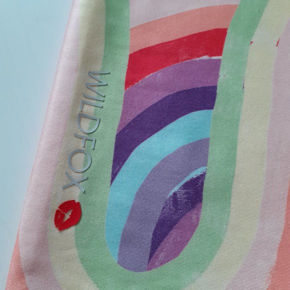 Wildfox Abstract Rainbow Soleil High Waisted Cropped Leggings Size XL - Picture 9 of 12